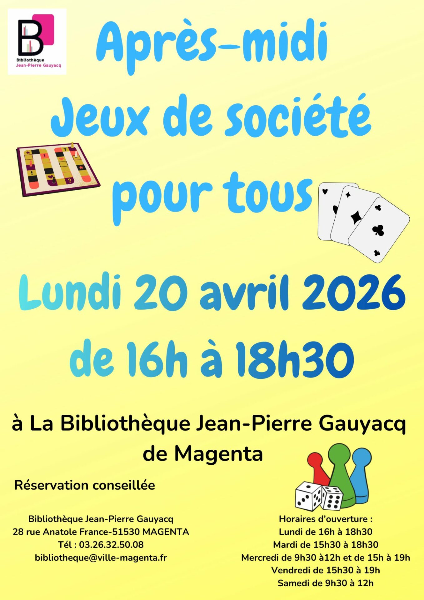 Après-midi JEUX DE SOCIÉTÉ