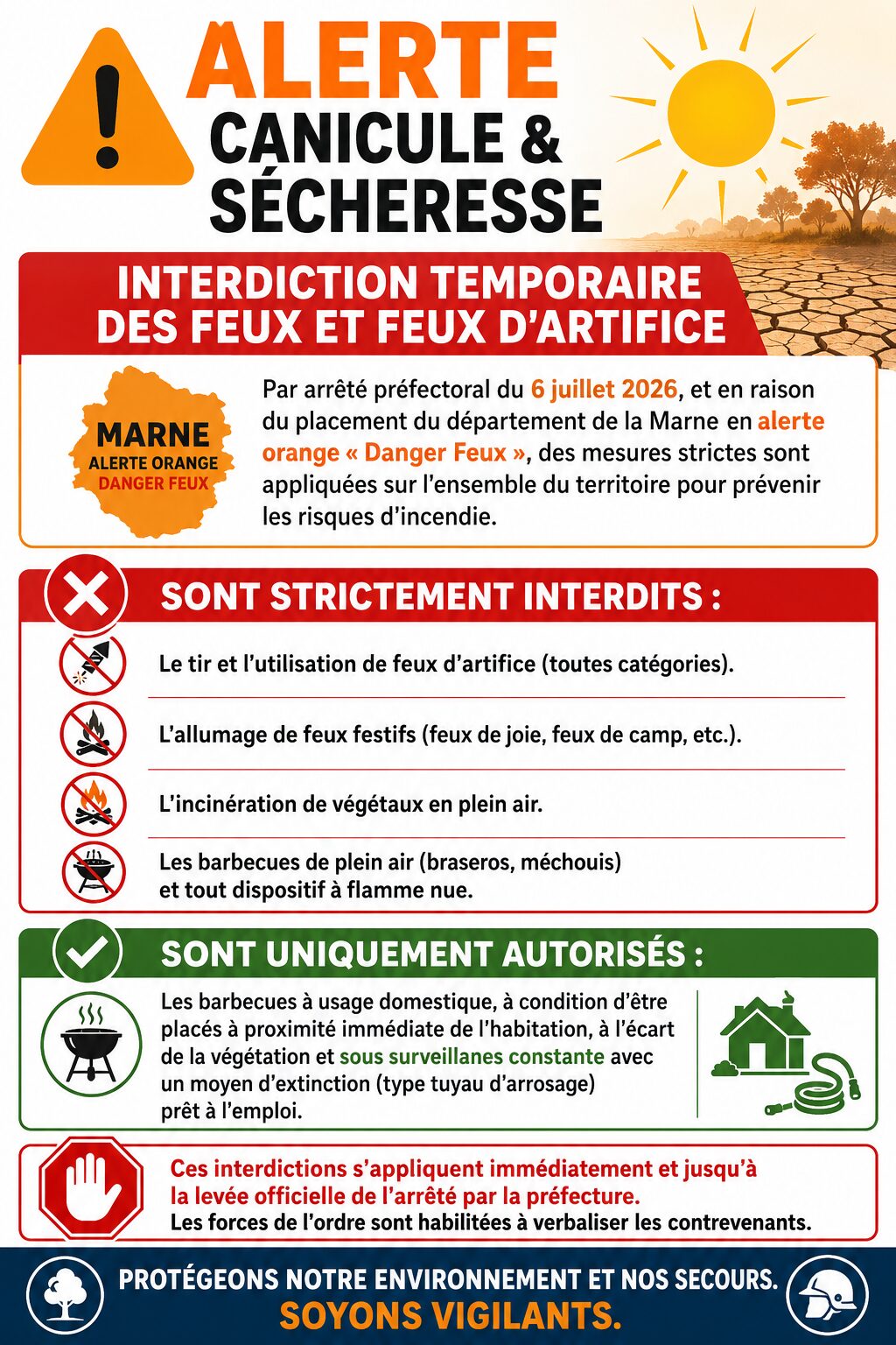 Affiche alerte canicule et sécheresse