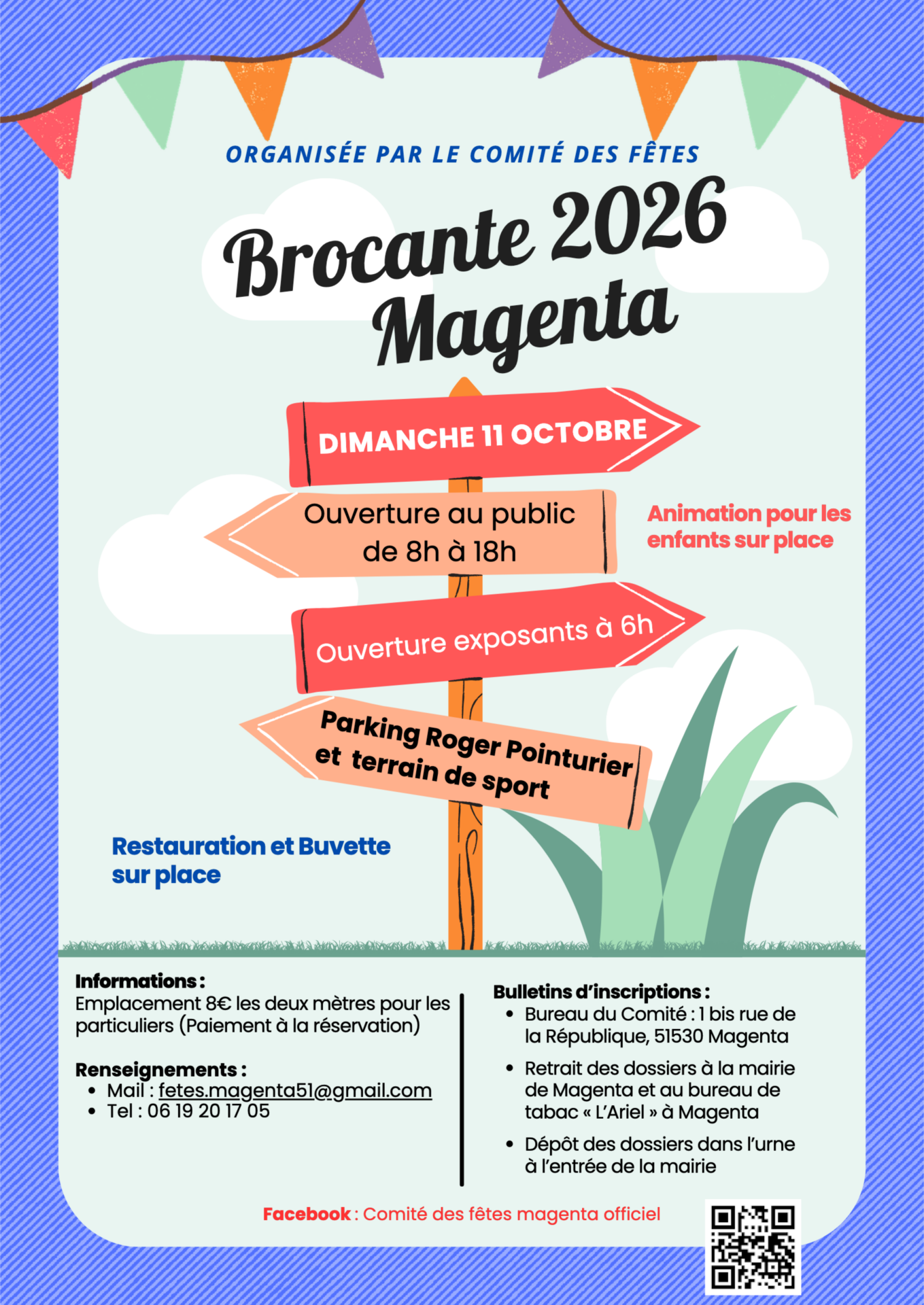 Affiche Évènement Vide Grenier Brocante Moderne Illustré Vert ColoréAffiche Évènement Vide Grenier Brocante Moderne Illustré Vert Coloré - Affiche_Brocante Magenta 2026 copie