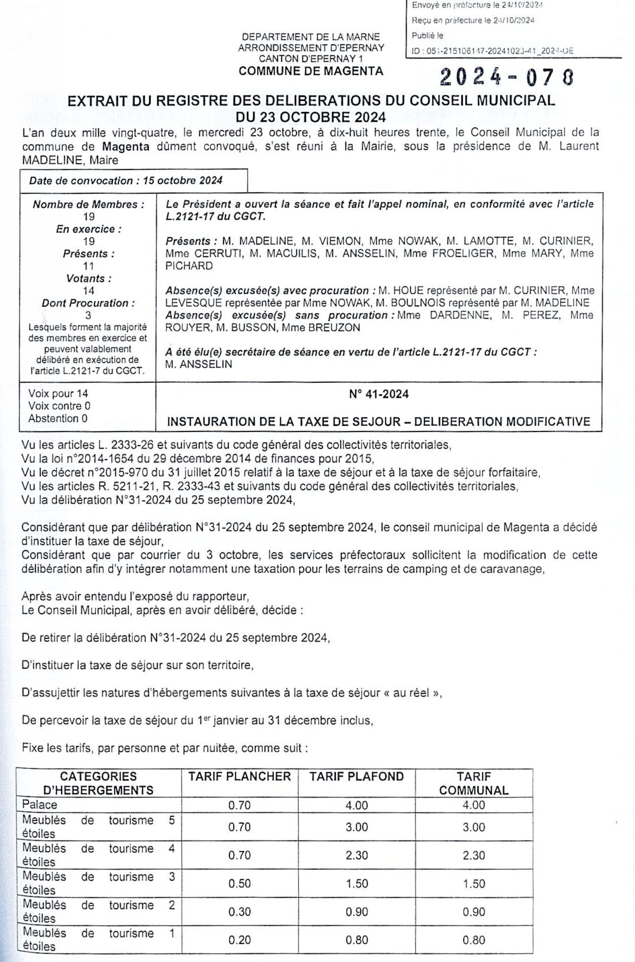 DELIBERATION N°41-2024-1